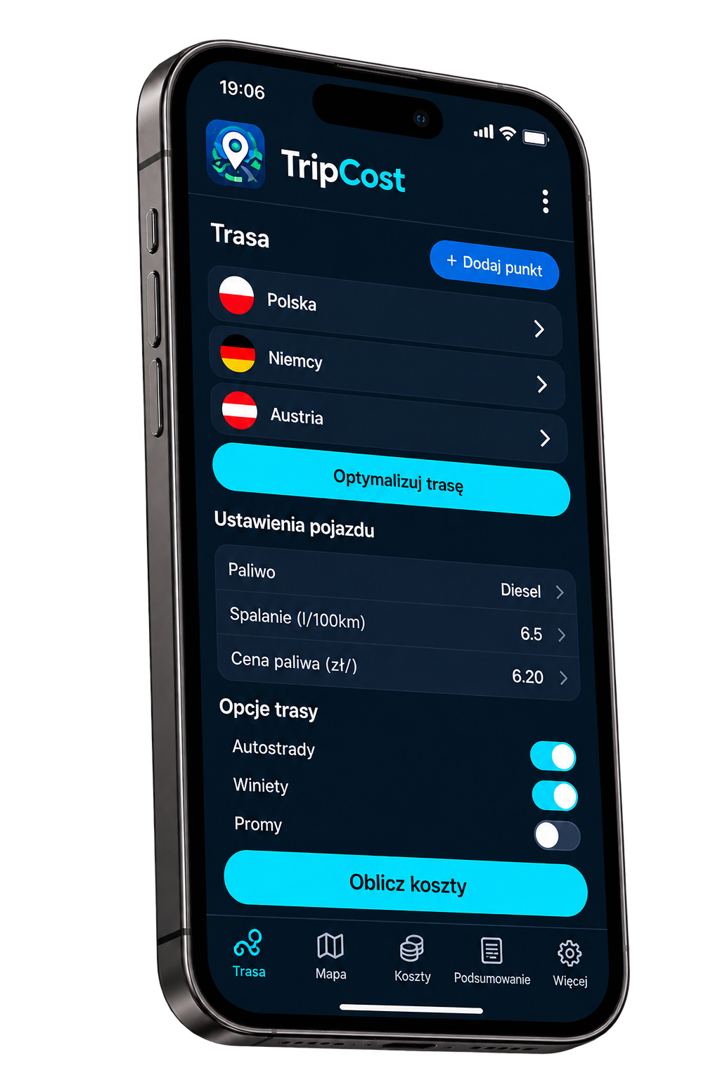 TripCost — aplikacja mobilna