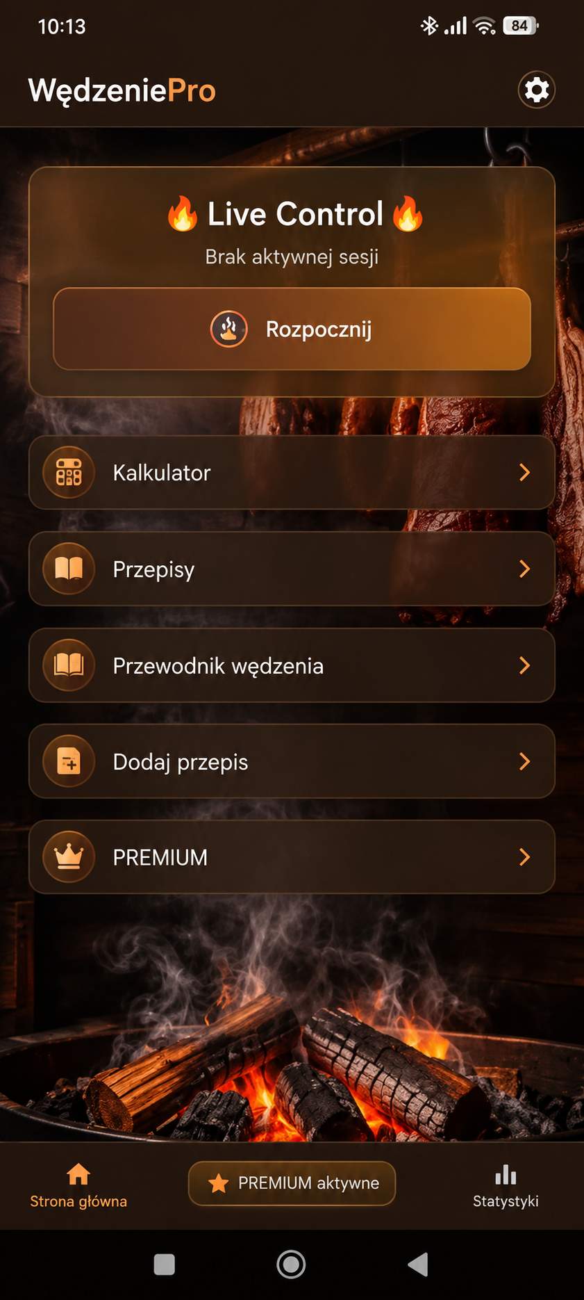 Zrzut ekranu aplikacji WędzeniePro